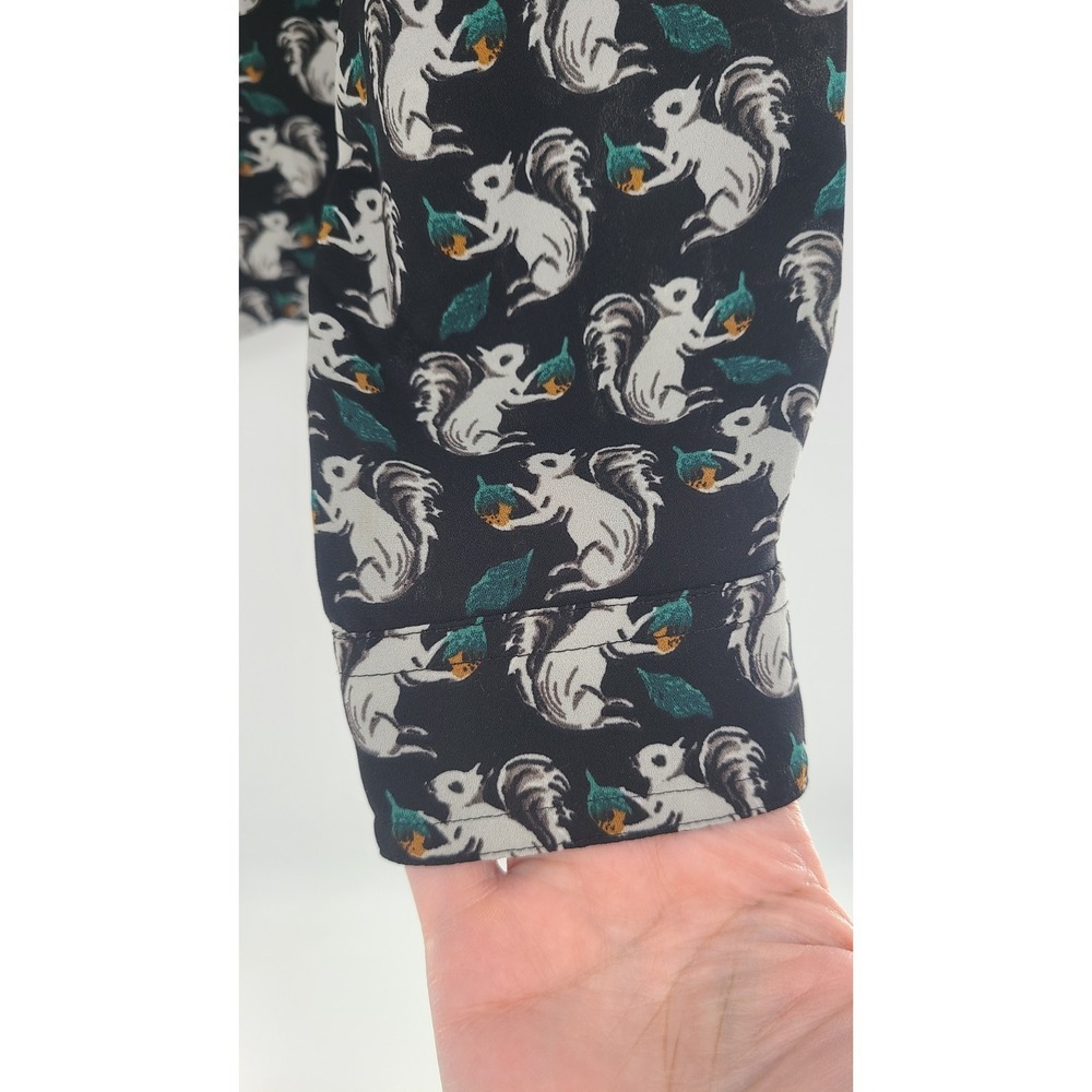Loft Blouse Squirrel Novelty Women Blouse XS Button Up Long Sleev Teacher Career - Picture 3 of 9